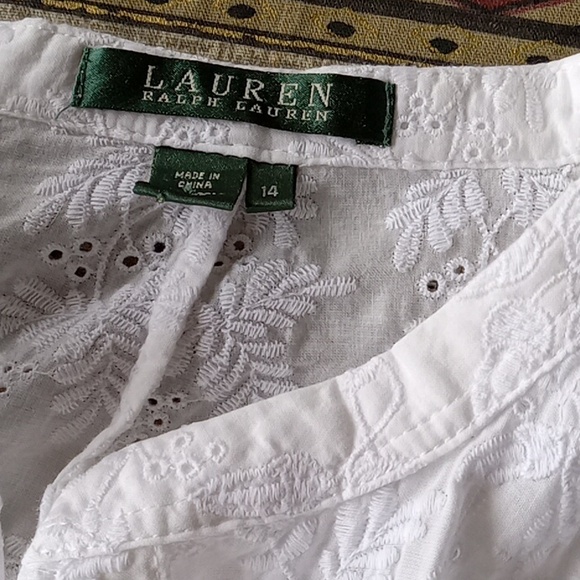 WHITE RALPH LAUREN EYELIT BLOUSE - Picture 3 of 4